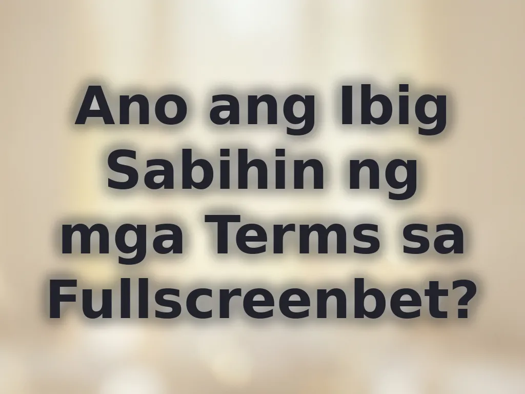 Betting terms guide